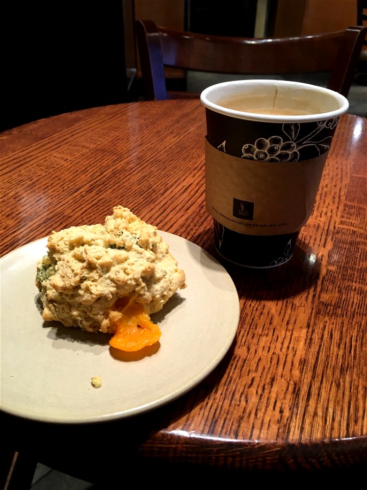 Coffee and scone at Good Earth Eau Claire Market