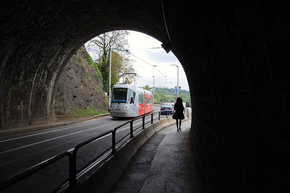 Street railway tunnel in Prague