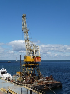 Floating port crane in Odessa