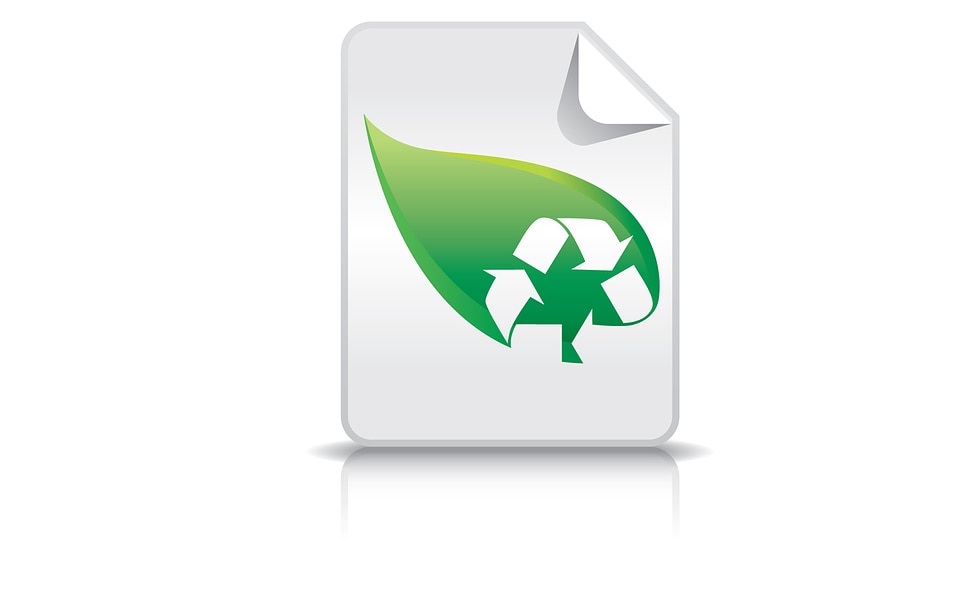 Recycling symbol for paper recycling