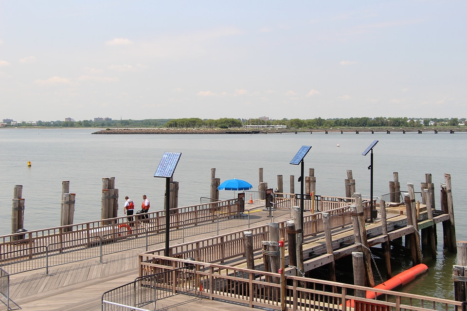 Liberty sightseeing boat docks