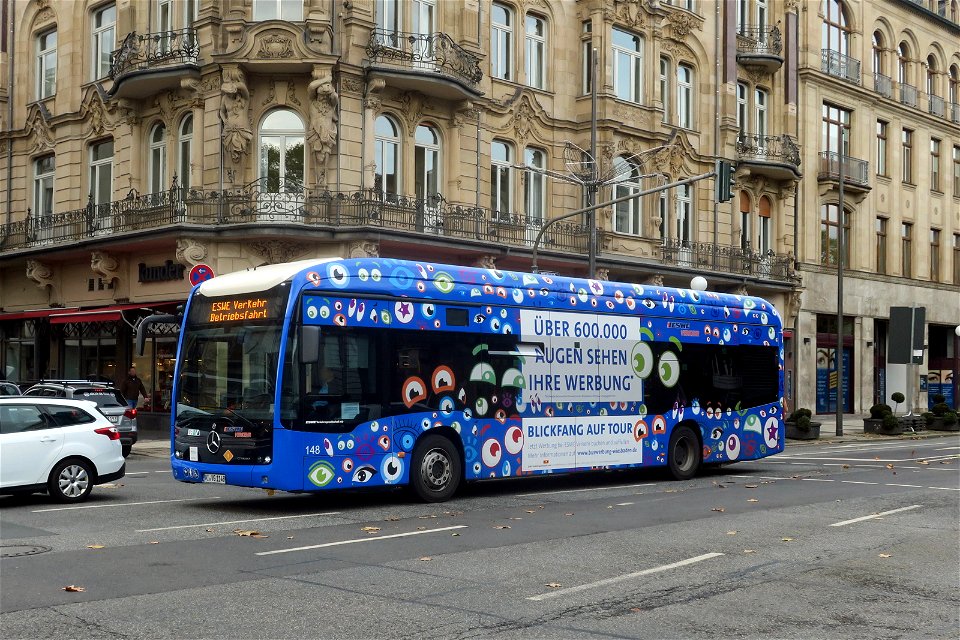ESWE, Wiesbaden - Wagen 148 - WI-VG 1148 - Mercedes-Benz O 530 eCitaro (VIN WEB62863013140395 / 2020) - Blickfang auf Tour