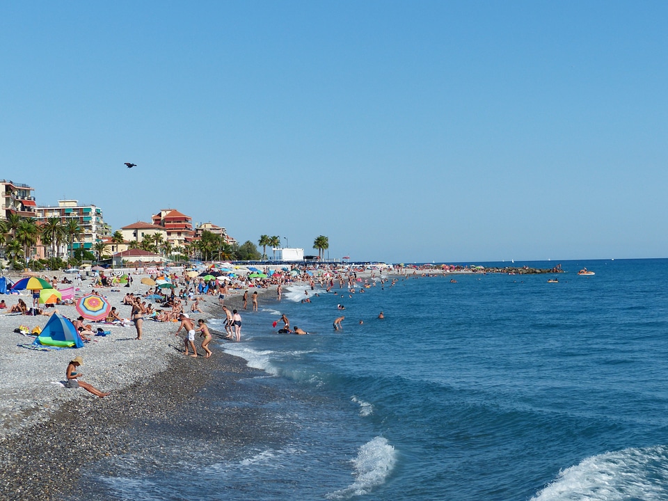 Tourists Relax on the beach