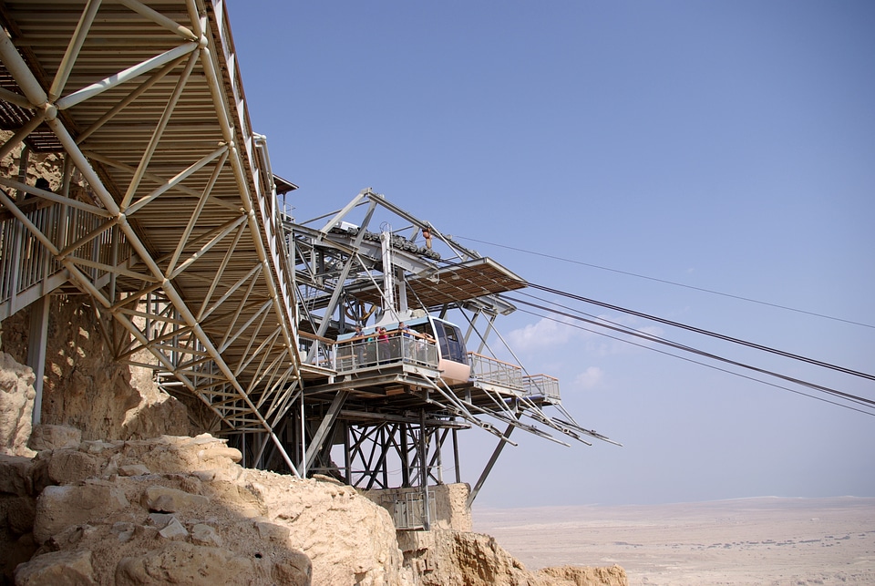 Aerial tramway or cable car at the station