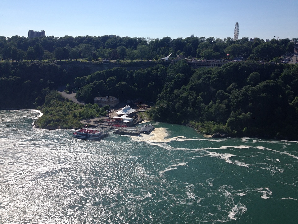 Tourists boarding the Maid of the Mist in Niagara Falls, Canada