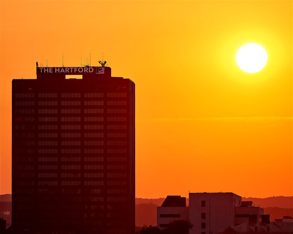 the hartford building on a hot day