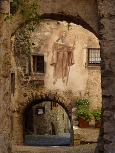 Road medieval village village