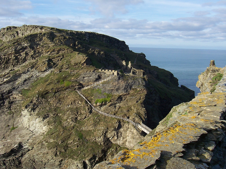 Remains of the island courtyard of Tintagel Castle