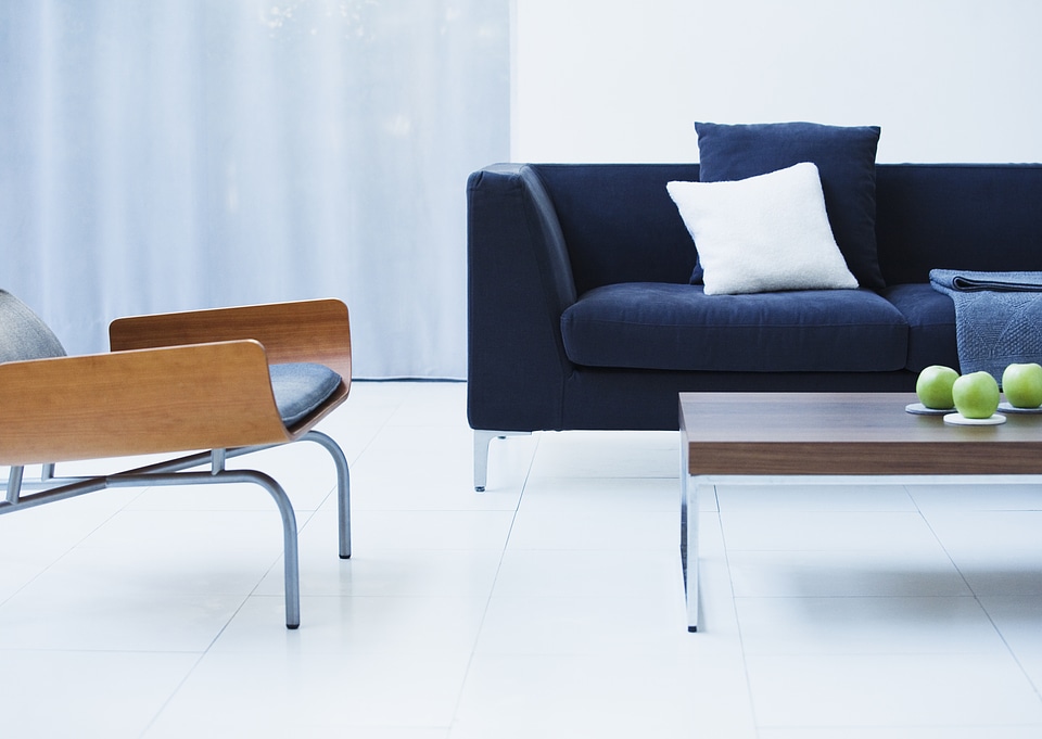 Modern living room white sofa