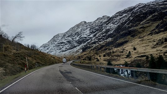 Snow above Rest And Be Thankful, Argyll photo