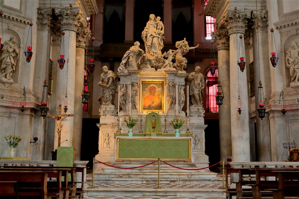 High Altar in Basilica of Santa Maria della Salute, Venice photo