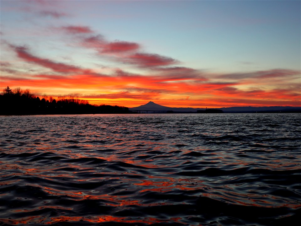 Sunrise at Columbia River in WA