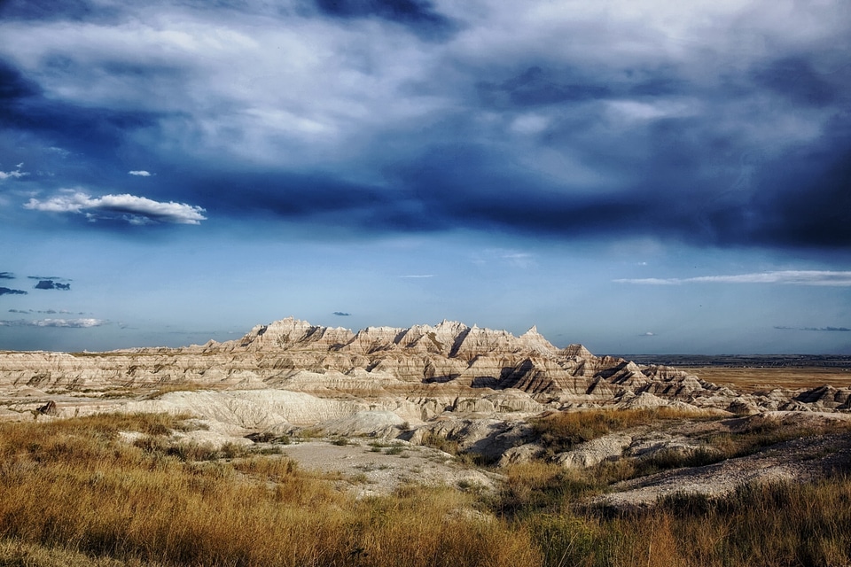 A stormy day the the Badlands national park south dakota photo