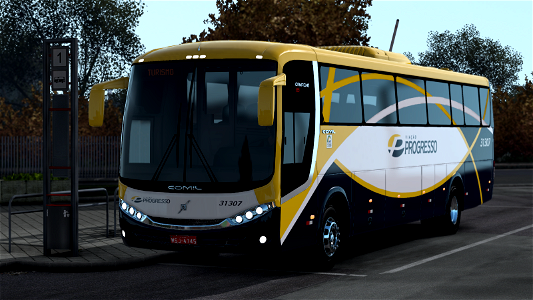 Ônibus Comil Campione 3.25 Skin Progresso ETS2 Euro Truck Simulator 2