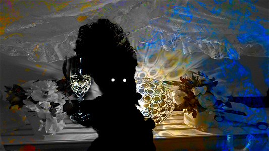 Ghost stealing wine photo
