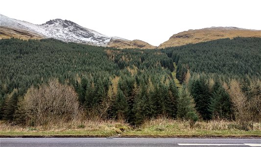 Snow above Rest And Be Thankful, Argyll photo