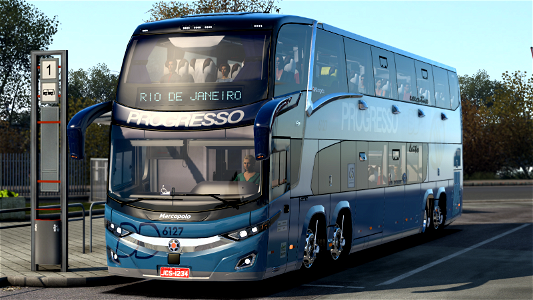 Ônibus Paradiso New G7 1800 DD Skin Progresso ETS2 Euro Truck Simulator 2