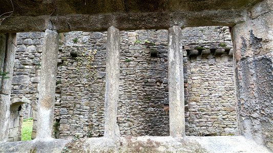whalley Abbey stone frame stone background photo