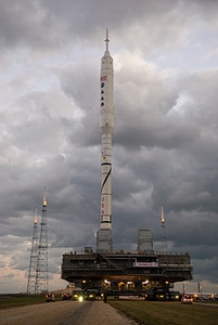 Rollout of Ares I-X at Kennedy Space Center Launch photo