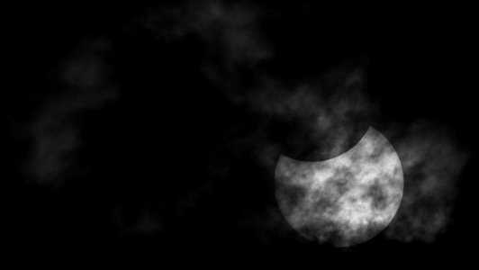 Wolkenverhangen und vom Mond angeknabbert photo