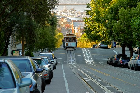 Powell Hyde Cable Car on Hyde Street, San Francisco photo