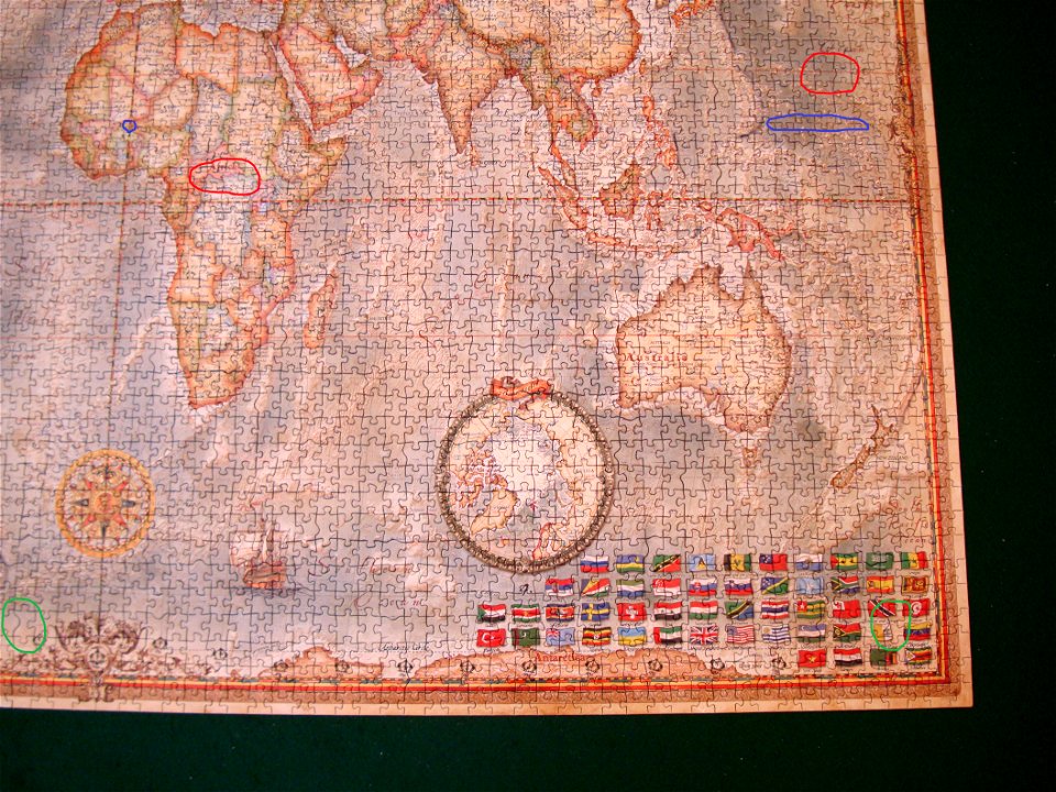 Educa 4000 Political Map of the World (closeup)