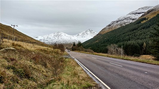 Snow above Rest And Be Thankful, Argyll photo