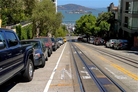 Alcatraz Island as viewed from Hyde Street, San Francisco