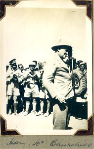 Hon. Mr Churchill visiting troops in North Africa. photo