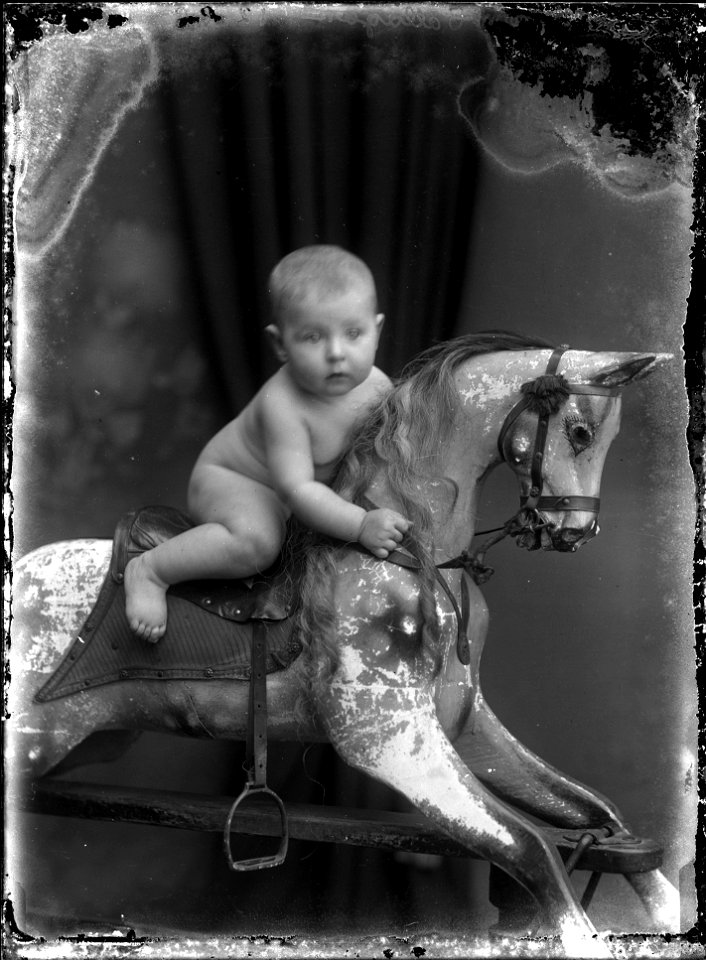 [Baby from the Callagan family, on rocking horse], [n.d.]