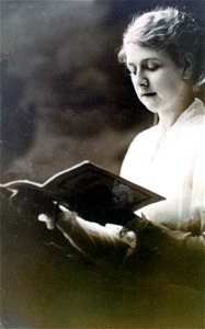 Lady reading a book, [n.d.] photo