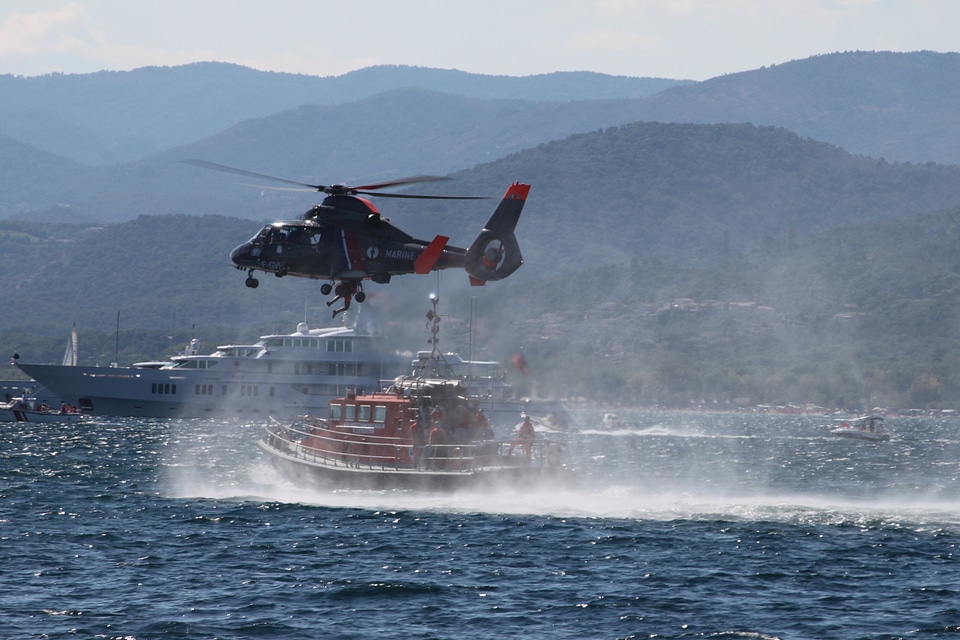 Rescue operation at sea