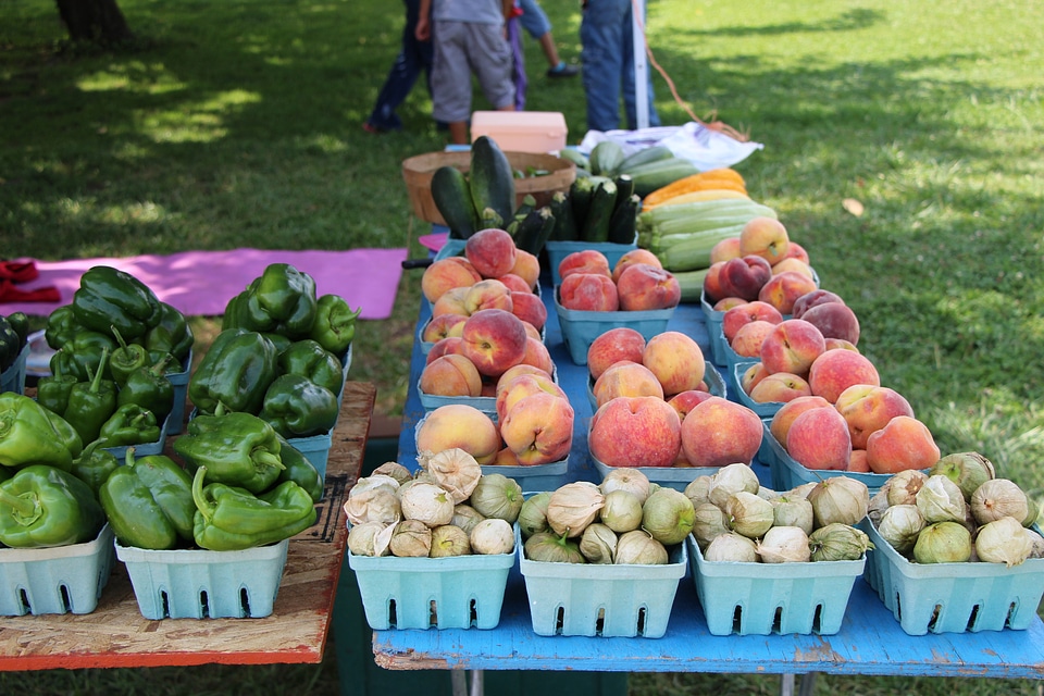 Fresh and local grown vegetables at a market