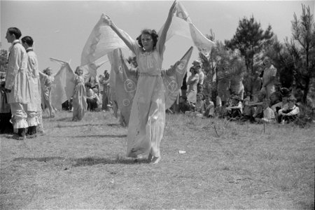 Women and girls dancing at the May Day pageant in Siloam, Greene County, Georgia