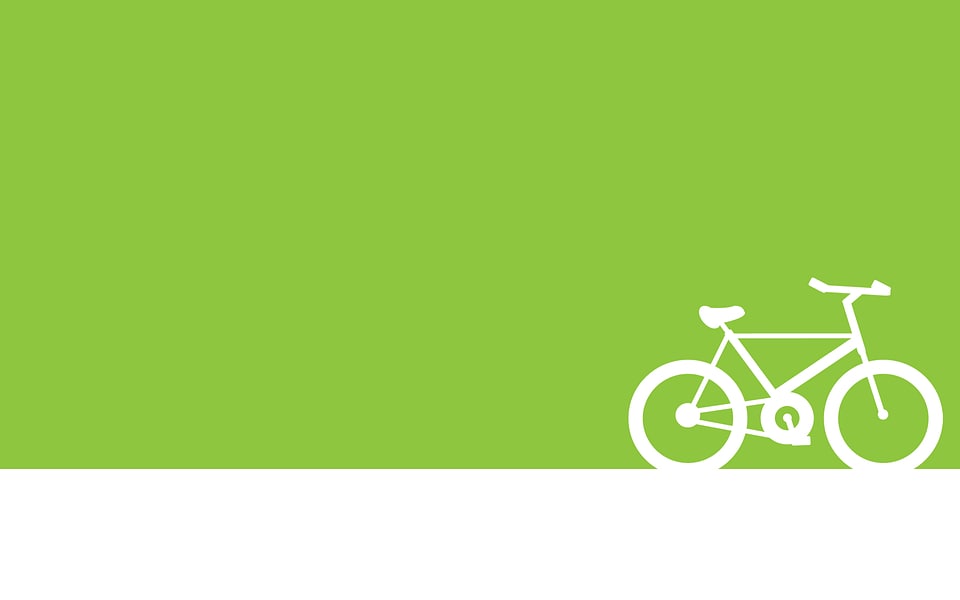 Bicycle over green background