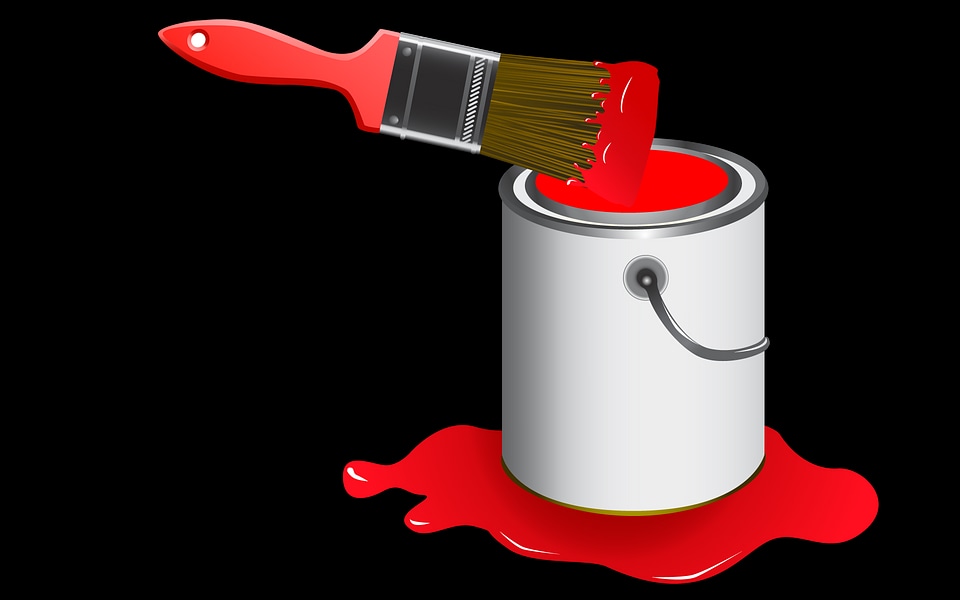 Red paint can photo