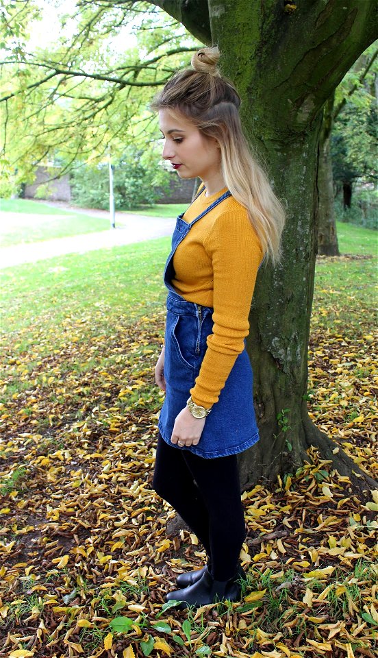 Pinafore dress denim