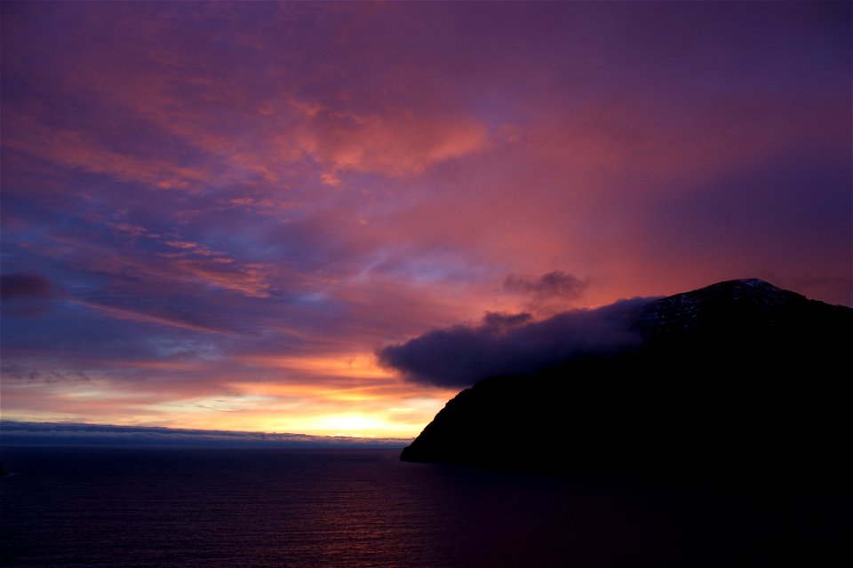 Sunset in Viðareiði, Faroe Islands