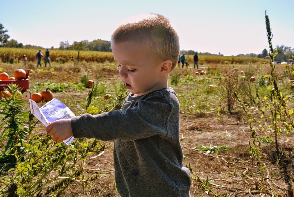 Kid outdoors countryside