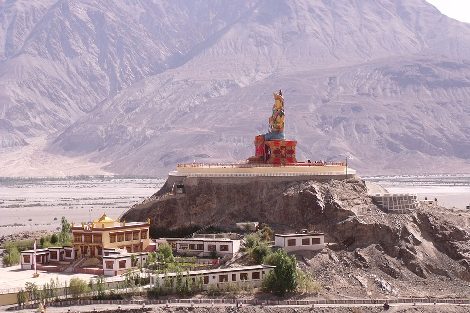 Buddha statue in the valley Nubry