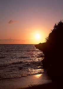 Brilliant ocean beach sunrise