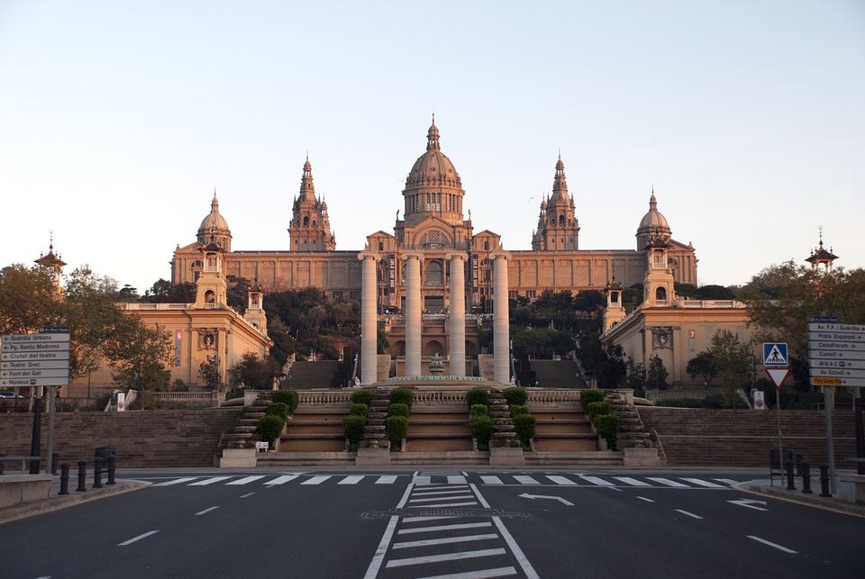 Placa De Espanya, the National Museum in Barcelona. Spain