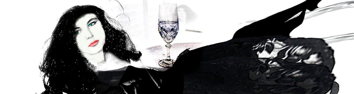 Black Lady with a glas of wine photo