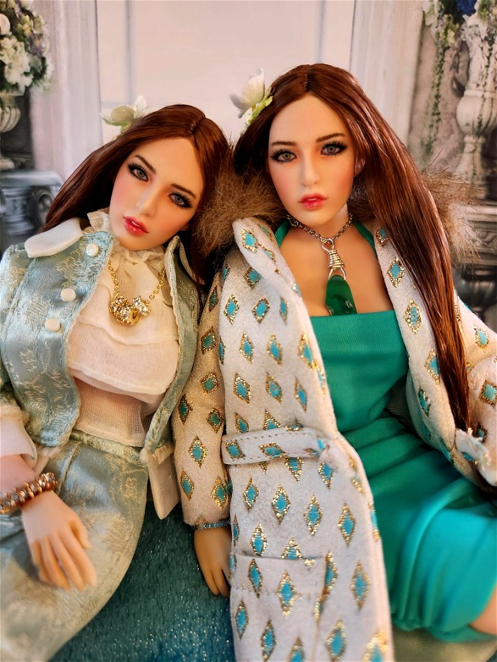 Twins In Teal And Turquoise
