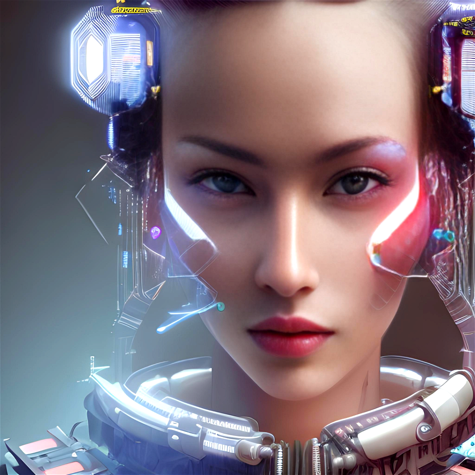 Cyberpunk Woman In Data Suit