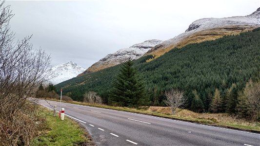 Snow above Rest And Be Thankful, Argyll photo