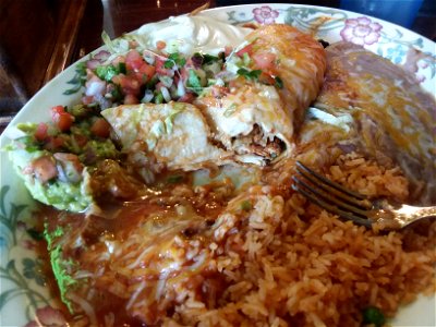 food mexican enchillada plate meal rice