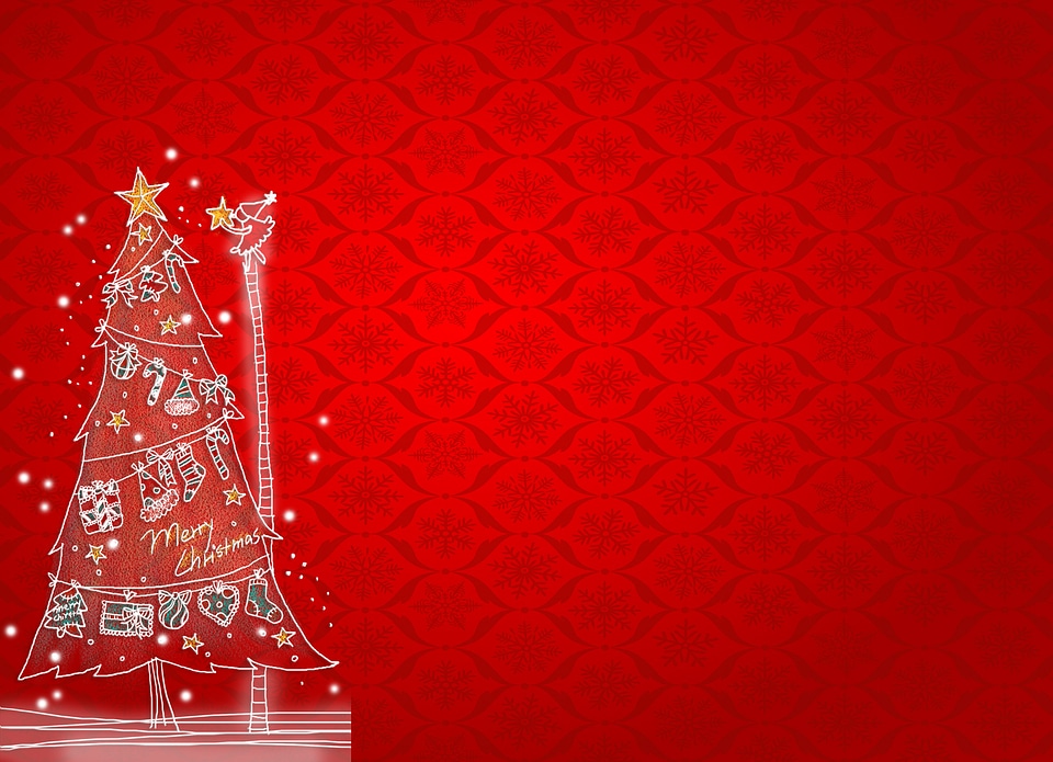 Christmas card with blurred background