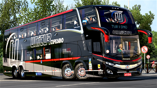 Ônibus Marcopolo Paradiso G7 1800 DD Skin Unitur ETS2 Euro Truck Simulator 2