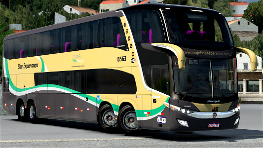 Ônibus Paradiso G7 1800 DD Skin Boa Esperança ETS2 Euro Truck Simulator 2